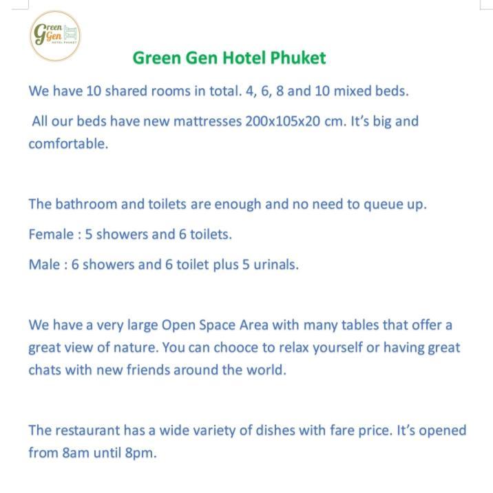 Green Gen Hotel, Mueang Phuket Ban Lo Ti Pa 外观 照片